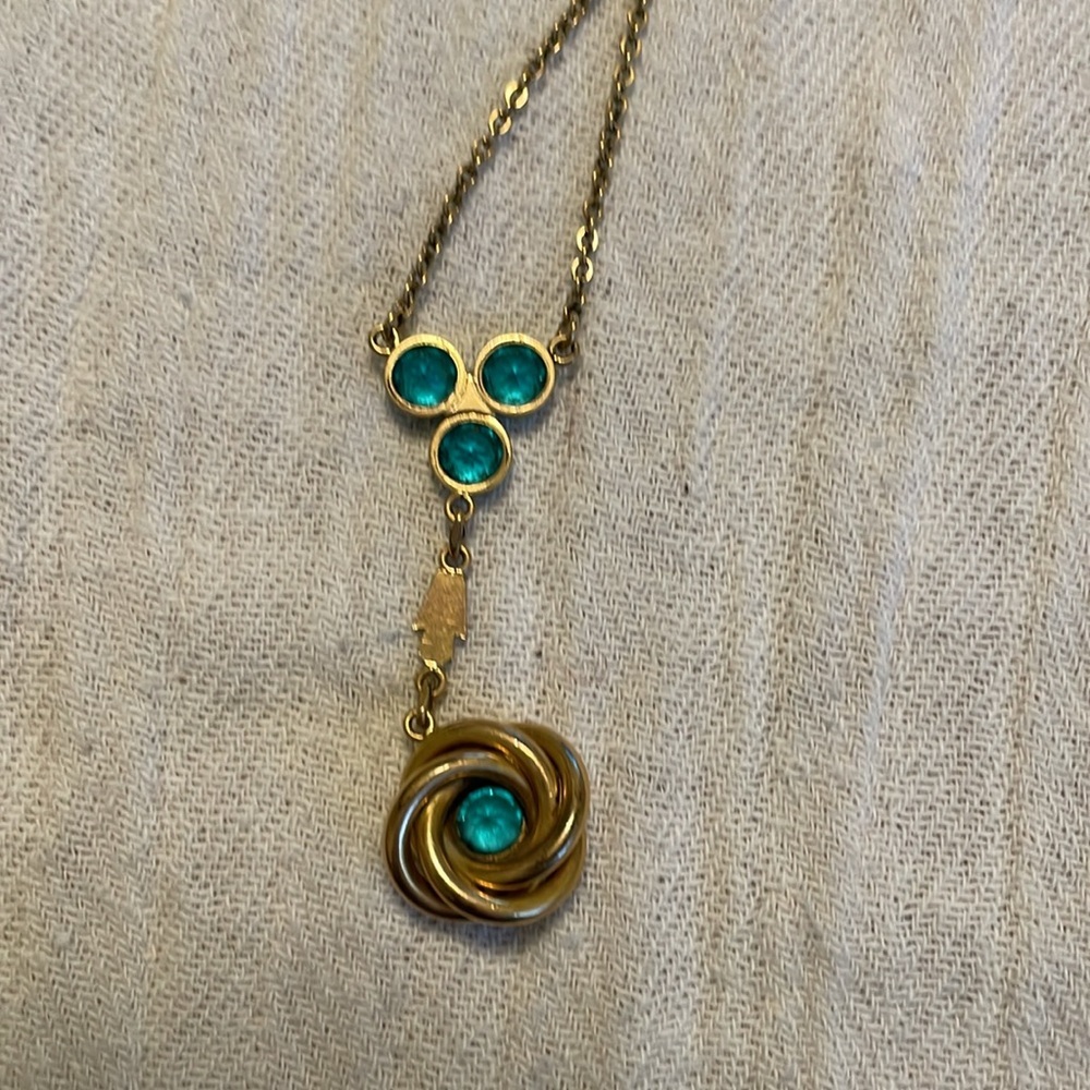Gold and turquoise necklace - Picture 3 of 4